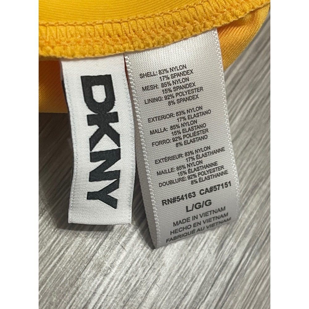 DKNY Ruffle Plunge One-Piece Swimsuit Yellow - Picture 4 of 13